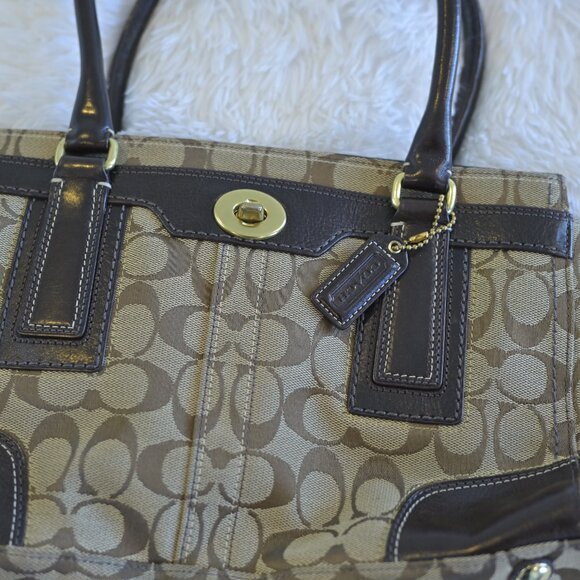 Vintage Brown Coach Hampton Signature Carry All Satchel G0771-11602 - Picture 3 of 7